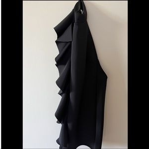 Asymmetrical Ruffle Scuba-Knit Dress